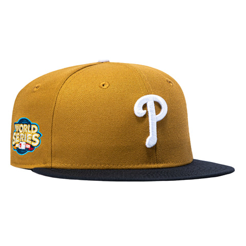 New Era 59Fifty Philadelphia Phillies 2009 World Series Patch Pink UV Hat - Gold, Navy New Era