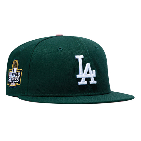 New Era 59Fifty Los Angeles Dodgers 2024 World Series Pink UV Patch Hat - Green New Era