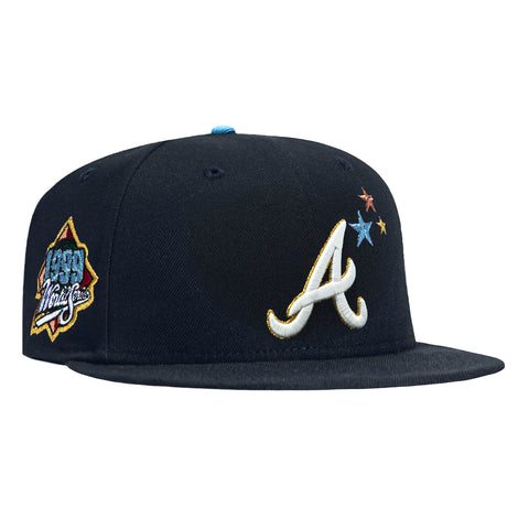 New Era 59Fifty Atlanta Braves 1999 World Series Patch Stars Light Blue UV Hat - Navy New Era