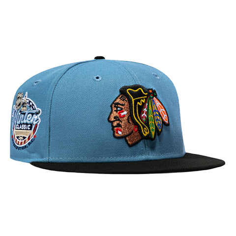 New Era 59Fifty Chicago Blackhawks 2015 Winter Classic Patch Hat - Indigo, Black New Era