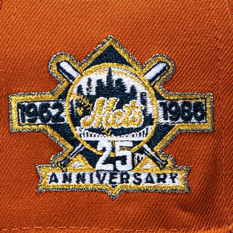 New Era 59Fifty New York Mets 25th Anniversary Patch Hat - Burnt Orange, Navy New Era