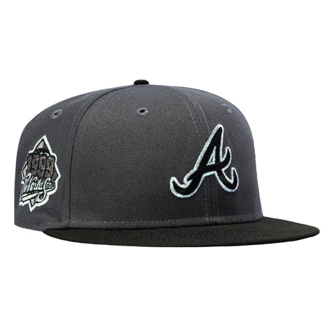 New Era 59Fifty Atlanta Braves 1999 World Series Patch Hat - Graphite, Black New Era