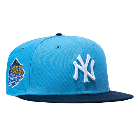 New Era 59Fifty New York Yankees 1999 World Series Patch Hat - Light Blue, Navy New Era