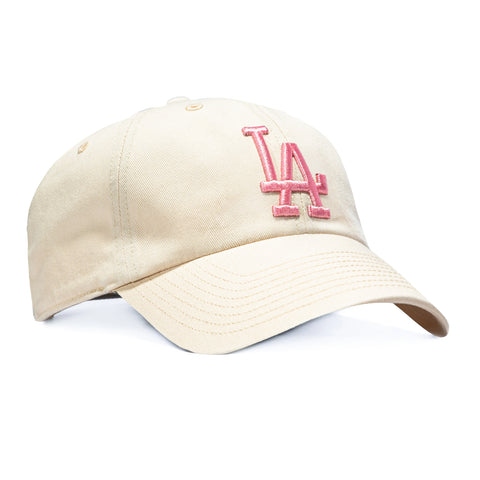 47 Brand Cleanup Los Angeles Dodgers Strapback Hat - Stone, Pink 47 Brand