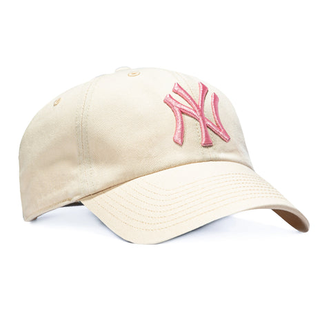 47 Brand Cleanup New York Yankees Strapback Hat - Stone, Pink 47 Brand