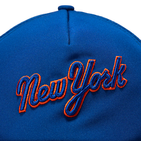 New Era 9Forty Apex New York Mets 2026 Batting Practice Script Snapback Hat - Royal New Era