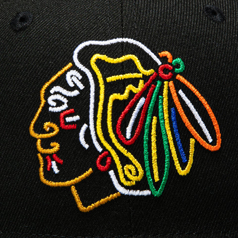 New Era 59Fifty Chicago Blackhawks 100th Anniversary Patch Neon Hat - Black, Camo New Era