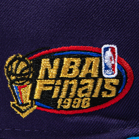New Era 59Fifty Utah Jazz 1998 NBA Finals Patch Alternate Hat - Purple, Neon Blue New Era