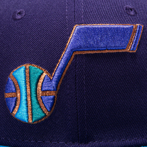 New Era 59Fifty Utah Jazz 1998 NBA Finals Patch Alternate Hat - Purple, Neon Blue New Era