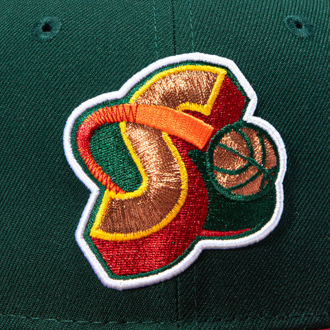 New Era 59Fifty Seattle Sonics 1996 NBA Finals Patch 1995 Alternate Hat - Green, Cardinal New Era