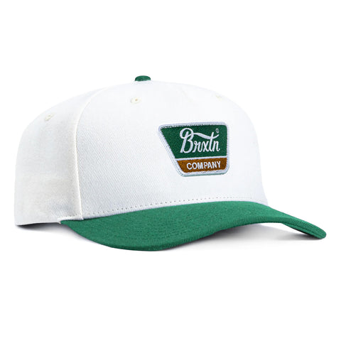 Brixton Linwood Snapback Hat - White, Green Brixton