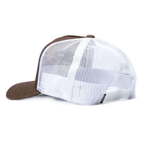 Brixton Tolman C MP Snapback Trucker Hat - White, Brown Brixton