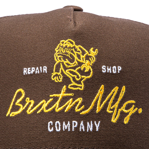 Brixton Tolman C MP Snapback Trucker Hat - White, Brown Brixton