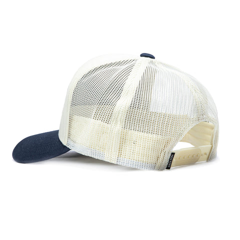 Brixton Hubal C MP Snapback Trucker Hat - White, Navy Brixton