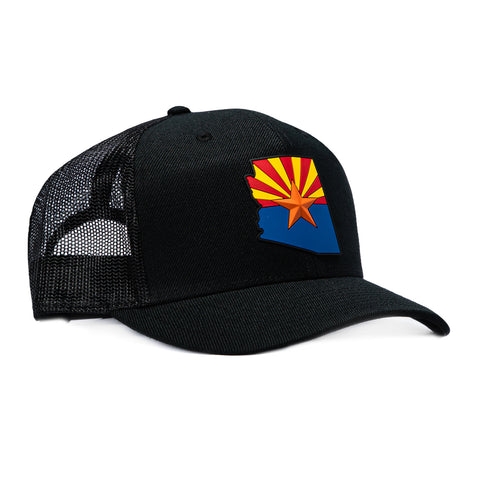 Branded Bills Arizona 48 State Trucker Snapback Curved Hat - Black Branded Bills