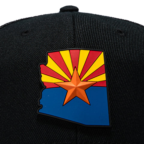 Branded Bills Arizona 48 State Trucker Snapback Curved Hat - Black Branded Bills