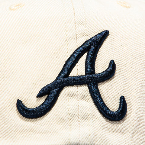 47 Brand Atlanta Braves Cleanup Adjustable Hat - Stone, Navy 47 Brand