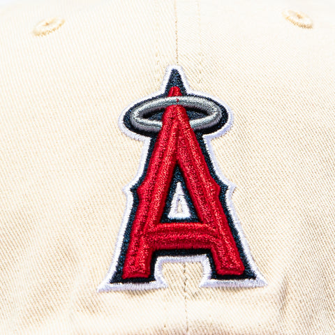 47 Brand Los Angeles Angels Cleanup Adjustable Hat - Stone, Red 47 Brand