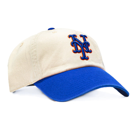 47 Brand New York Mets Cleanup Adjustable Hat - Stone, Royal 47 Brand
