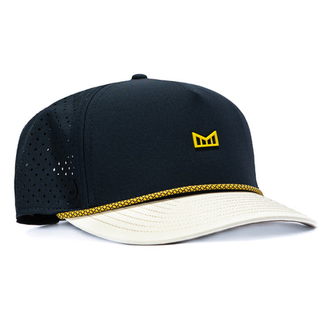 Melin Odysea Hydro Yellow Jacket Icon Snapback Hat - Navy, White Melin