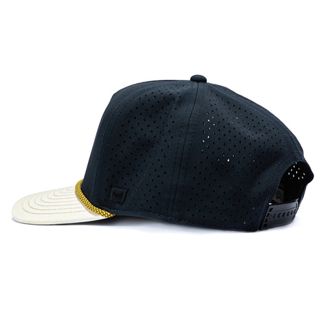 Melin Odysea Hydro Yellow Jacket Icon Snapback Hat - Navy, White Melin