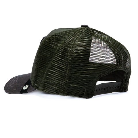 Goorin Bros Strength Panther Adjustable Snapback Trucker Hat - Olive, Grey Goorin Bros