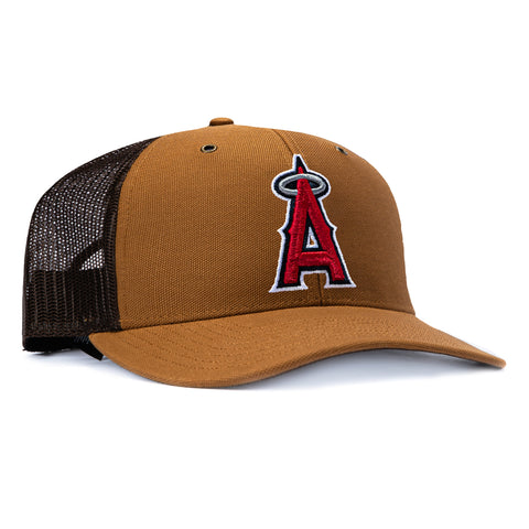 47 Brand x Carhartt Trucker Los Angeles Angels Adjustable Snapback Hat - Brown 47 Brand