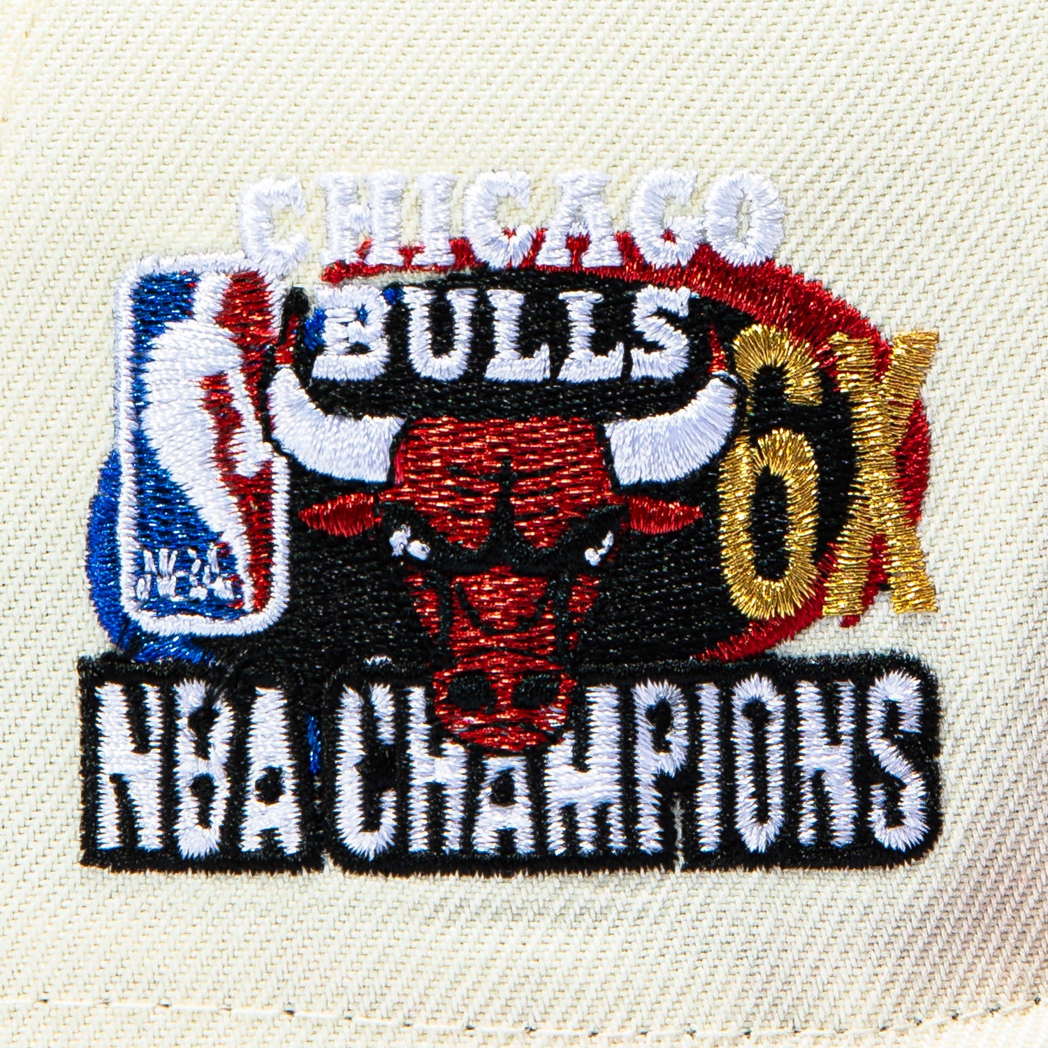 New Era 59Fifty Chicago Bulls 6x Champions Patch Hat - White, Red