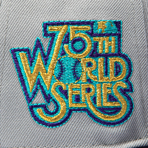 New Era 59Fifty Los Angeles Dodgers 1978 World Series Patch Hat - Grey, Purple, Metallic Gold, Teal New Era