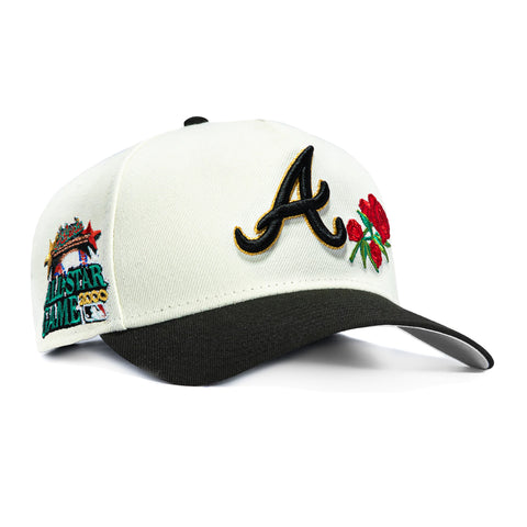 New Era 9Forty A-Frame Rose Atlanta Braves 2000 All Star Game Patch Snapback Hat - White, Black New Era