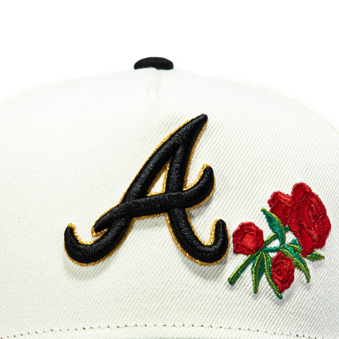 New Era 9Forty A-Frame Rose Atlanta Braves 2000 All Star Game Patch Snapback Hat - White, Black New Era