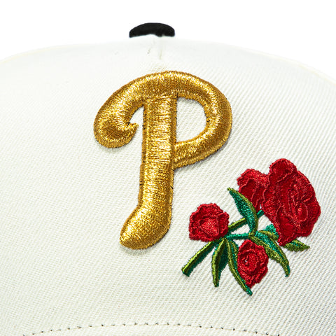 New Era 9Forty A-Frame Rose Philadelphia Phillies 2026 All Star Game Patch Snapback Hat - White, Black New Era
