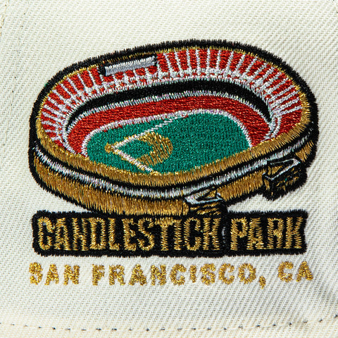 New Era 9Forty A-Frame Rose San Francisco Giants Candlestick Park Patch Snapback Hat - White, Black New Era