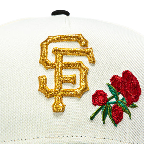 New Era 9Forty A-Frame Rose San Francisco Giants Candlestick Park Patch Snapback Hat - White, Black New Era