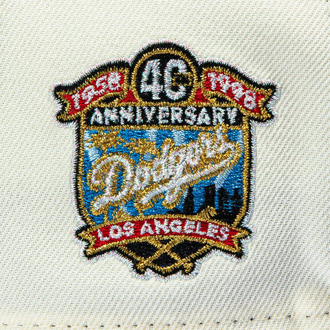 New Era 9Forty A-Frame Rose Los Angeles Dodgers 40th Anniversary Patch Snapback Hat - White, Black New Era