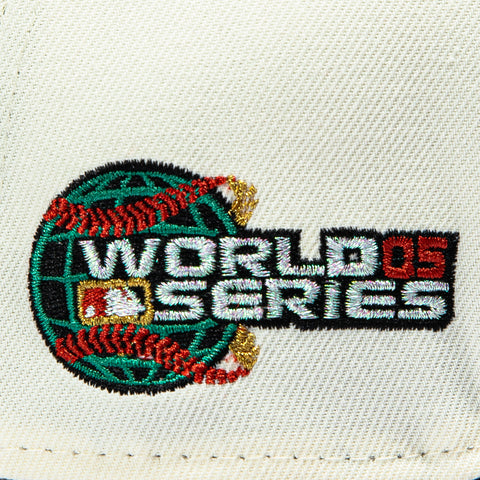 New Era 9Forty A-Frame Rose Chicago White Sox 2005 World Series Patch Snapback Hat - White, Black New Era