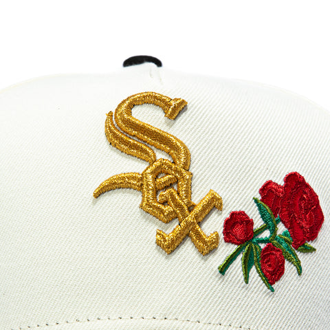 New Era 9Forty A-Frame Rose Chicago White Sox 2005 World Series Patch Snapback Hat - White, Black New Era