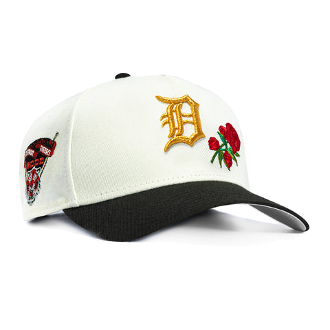 New Era 9Forty A-Frame Rose Detroit Tigers 2000 Inaugural Patch Snapback Hat - White, Black New Era