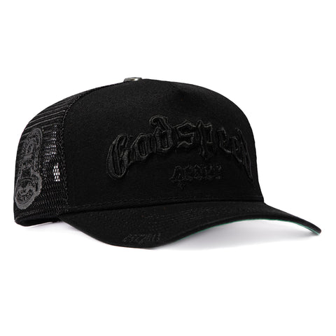 Godspeed Forever Trucker Snapback Hat - Black, Black Godspeed