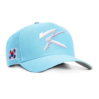New Era 9Forty A-Frame Korea World Baseball Classic Korea Flag Patch Snapback Hat - Light Blue New Era