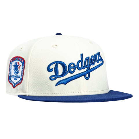 New Era 59Fifty Los Angeles Dodgers 1984 Olympic Stadium Patch Word Hat - White, Royal New Era