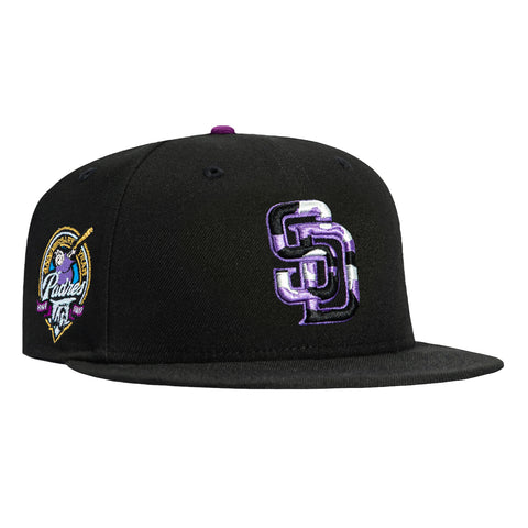 New Era 59Fifty San Diego Padres 40th Anniversary Patch Cow Print Hat - Black, Purple New Era