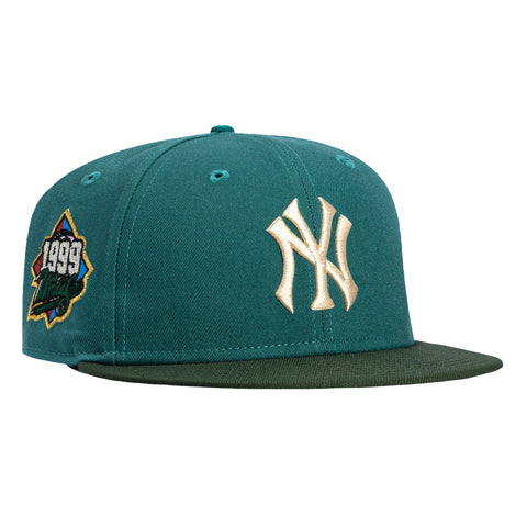 New Era 59Fifty New York Yankees 1999 World Series Patch Hat - Teal, Green New Era