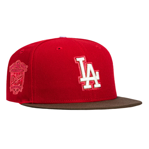New Era 59Fifty Los Angeles Dodgers 40th Anniversary Patch Pink UV Hat - Red, Brown New Era