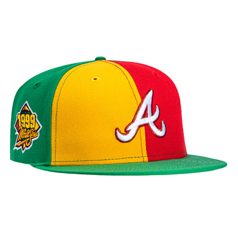 New Era 59Fifty Atlanta Braves 1999 World Series Patch Pinwheel Hat - Gold, Red, Kelly New Era
