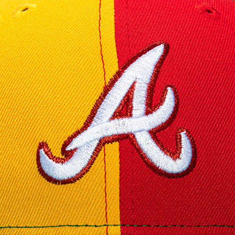 New Era 59Fifty Atlanta Braves 1999 World Series Patch Pinwheel Hat - Gold, Red, Kelly New Era