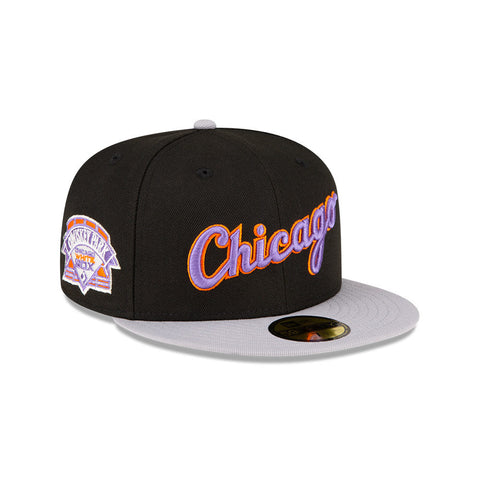 New Era 59Fifty Chicago White Sox Comiskey Park Patch Script Hat -  Black, Grey New Era