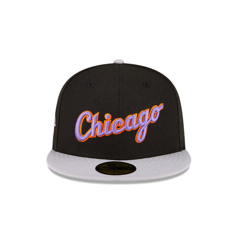 New Era 59Fifty Chicago White Sox Comiskey Park Patch Script Hat -  Black, Grey New Era