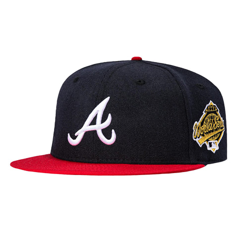 New Era 59Fifty Atlanta Braves 1995 World Series Patch Home Hat -  Navy, Red New Era