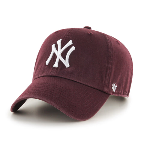 47 Brand New York Yankees Cleanup Adjustable Hat - Dark Maroon
